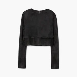 MANGO sheer double layered blouse